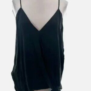 Gold Hawk silk tie side draped camisole Navy sz m MSRP 175